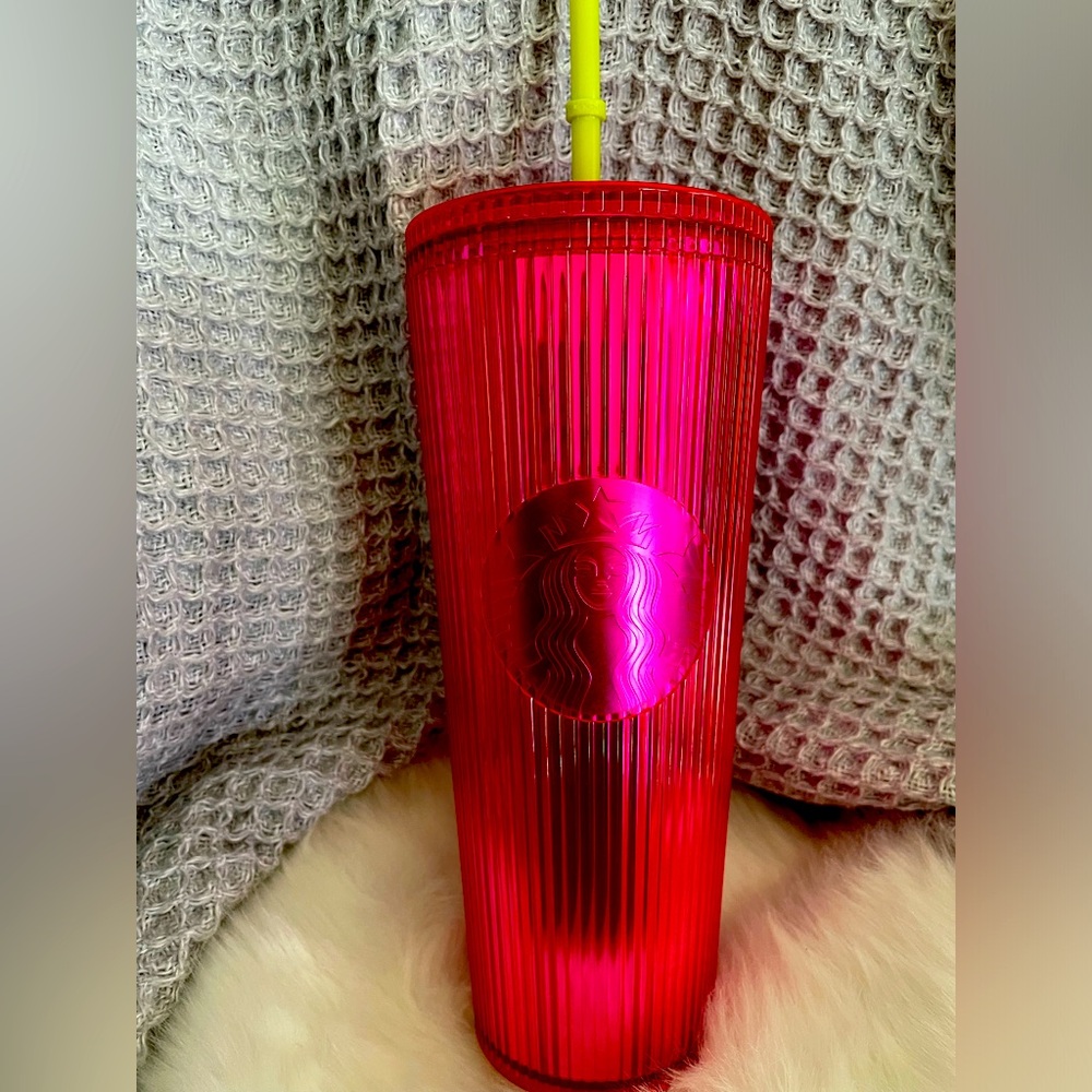 Pink lines Venti Starbucks cup